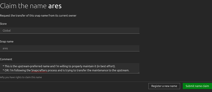 ...and file a name dispute.
